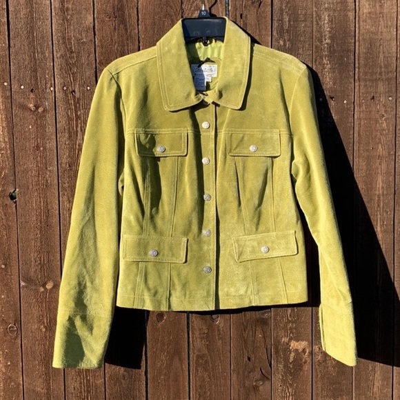 Live a Little Jackets & Blazers - Live a Little Green Suede Leather Jacket Size Large